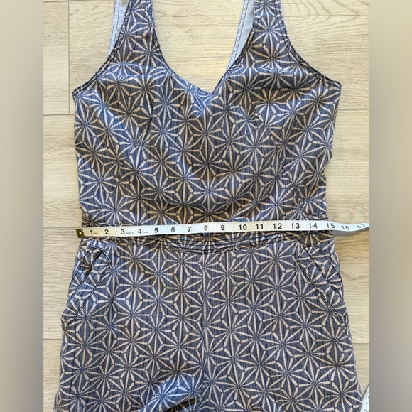 Anthropologie Elevenses Jumpsuit Sz S Priya Blue Starburst Tie Back Wide Leg - Picture 10 of 16